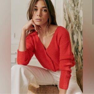 Sezane Red Barry Cardigan size Small